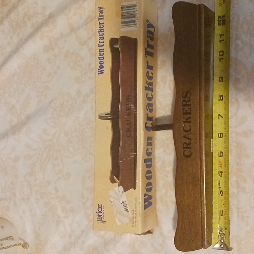 Price Products Wooden Cracker Tray. Vintage.